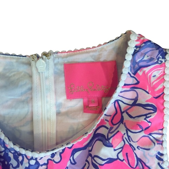 Lilly Pulitzer Alivia pink tropics sleeveless fit flare a line dress size 0 - Picture 5 of 12